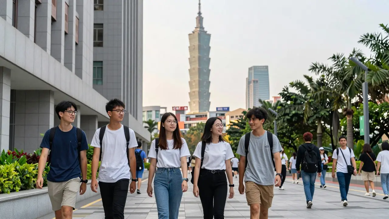 Sinh viên làm việc trong phòng thí nghiệm điện tử tại một trường đại học ở Đài Loan