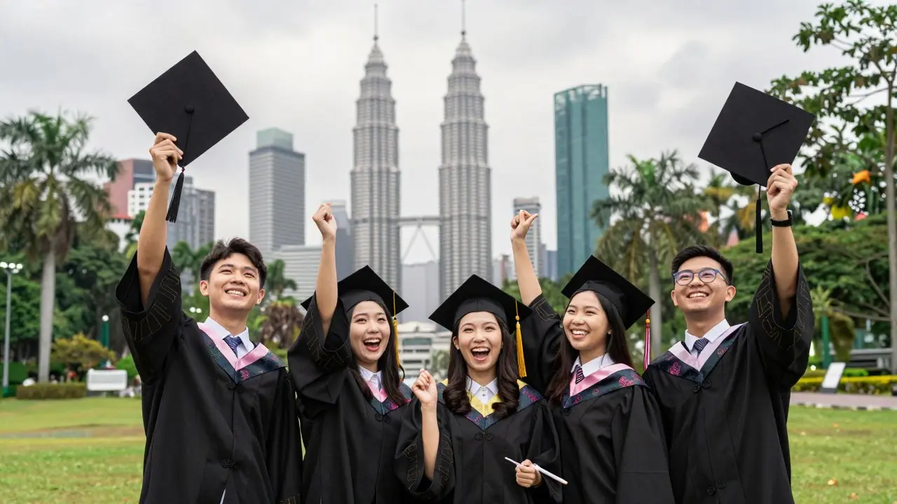 Bộ hồ sơ visa gồm hộ chiếu, thư mời nhập học và bút bên cạnh máy tính xách tay